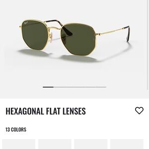 Ray-Ban Hexagonal Flat Lenses Sunglasses - Gold and Green